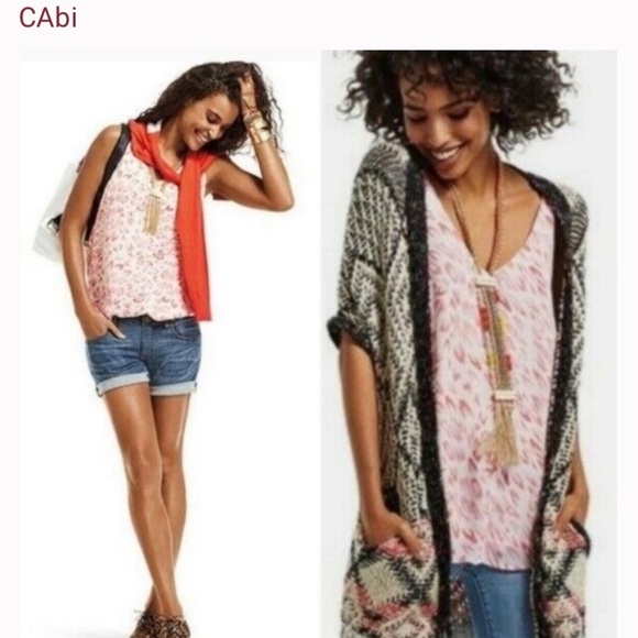 CAbi Pink FLIRTY Animal Print Cami Tunic Tank Top Size Small - Picture 1 of 11